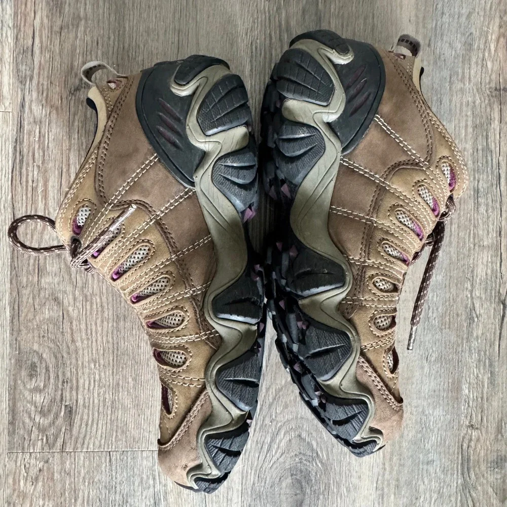 Oboz Sawtooth II Low B-DRY Waterproof Hiking Shoes Brown Purple Womens 8.5